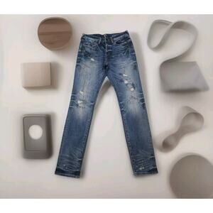 $328 PRPS Glissade Le Sabre Slim Tapered Fit Distressed Paint Splatter Jean28×33